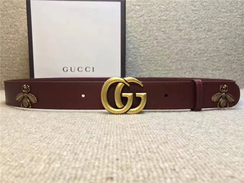 GUCCI 小蜜蜂 古奇2017新款 平紋頭層牛皮 仿古金屬小蜜蜂