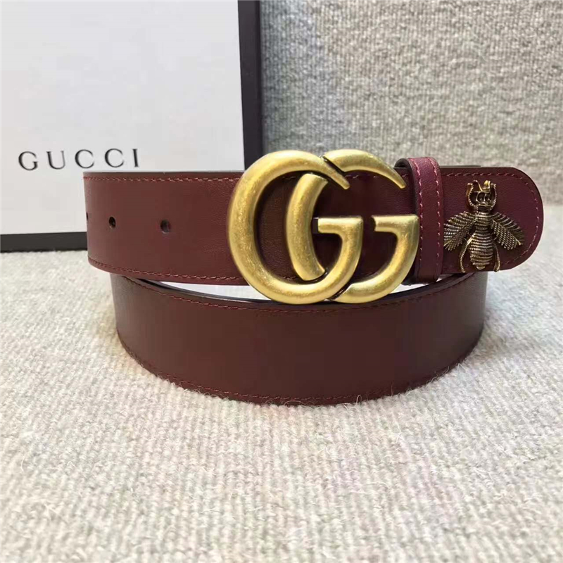 GUCCI 小蜜蜂 古奇2017新款 平紋頭層牛皮 仿古金屬小蜜蜂