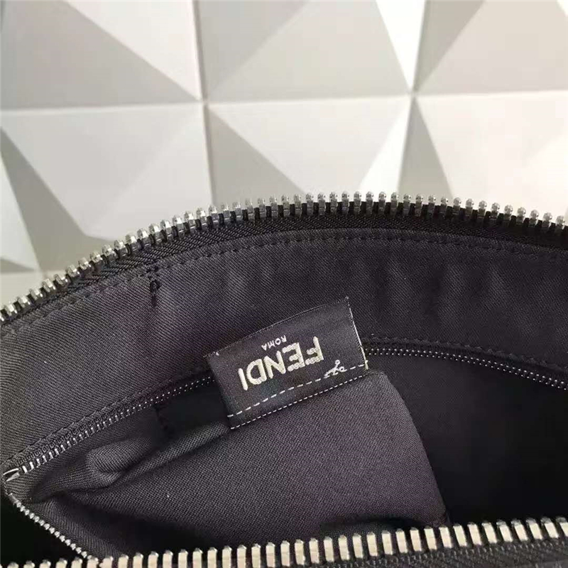 FENDI 芬迪 2522 灰色小牛皮 不對稱提手 方形肩背包