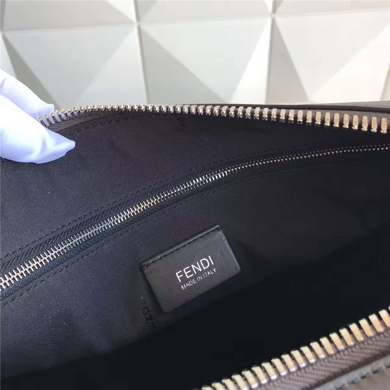 FENDI 芬迪 2522 灰色小牛皮 不對稱提手 方形肩背包