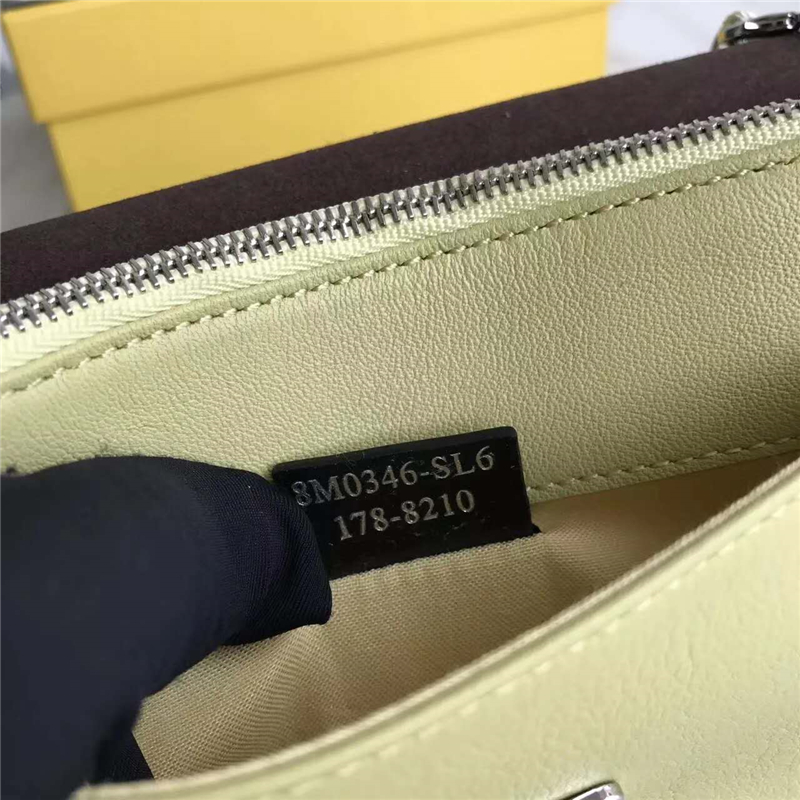 2346-A Fendi 2017新款 ROUND EYES主題 圓眼 精致小牛皮 鏈條包斜挎包 淺綠色