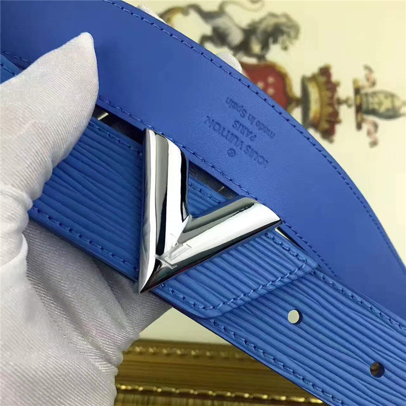 LV 路易威登 獨家新品 Epi小牛皮材質 經典設計 腰帶 海藍色
