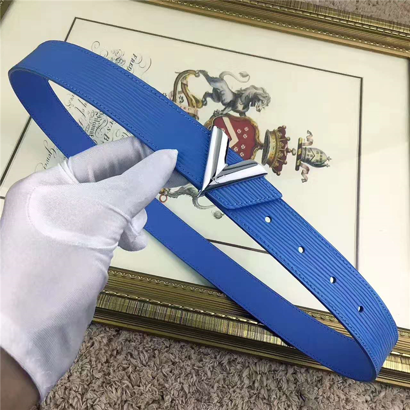 LV 路易威登 獨家新品 Epi小牛皮材質 經典設計 腰帶 海藍色