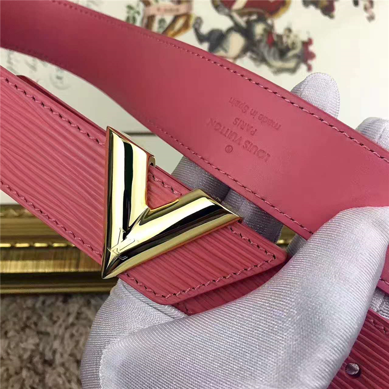 LV 路易威登 獨(dú)家新品 Epi小牛皮材質(zhì) 經(jīng)典設(shè)計(jì) 腰帶 粉色