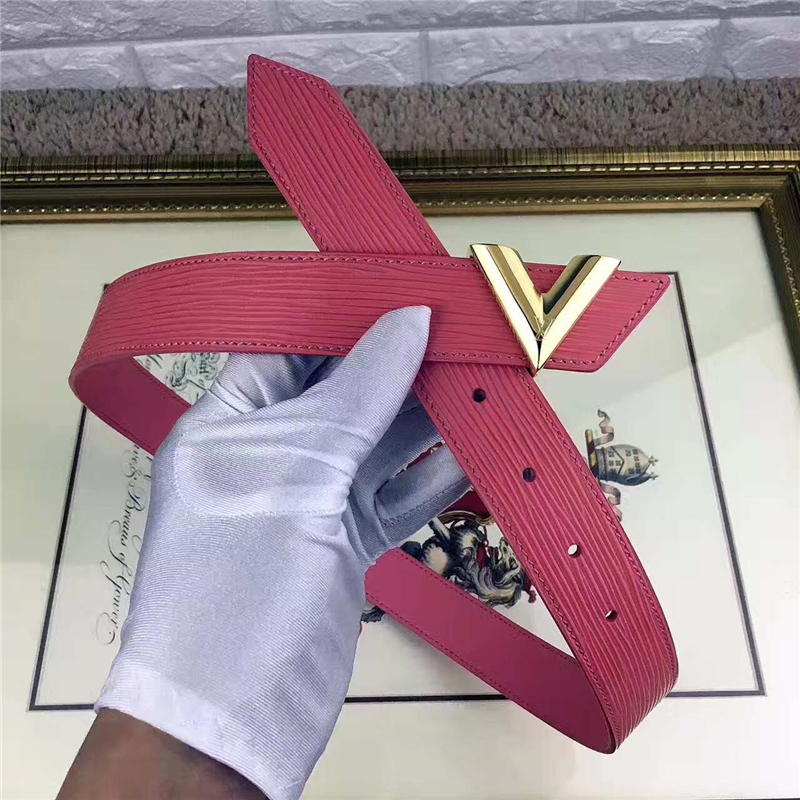 LV 路易威登 獨(dú)家新品 Epi小牛皮材質(zhì) 經(jīng)典設(shè)計(jì) 腰帶 粉色