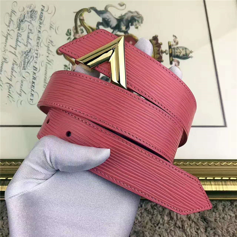 LV 路易威登 獨(dú)家新品 Epi小牛皮材質(zhì) 經(jīng)典設(shè)計(jì) 腰帶 粉色
