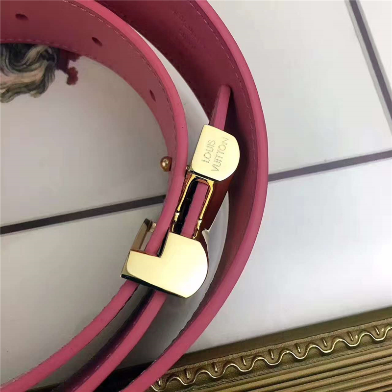 LV 路易威登 獨(dú)家新品 Epi小牛皮材質(zhì) 經(jīng)典設(shè)計(jì) 腰帶 粉色