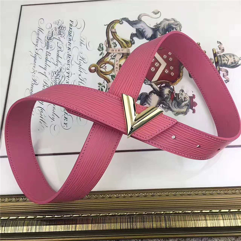 LV 路易威登 獨(dú)家新品 Epi小牛皮材質(zhì) 經(jīng)典設(shè)計(jì) 腰帶 粉色