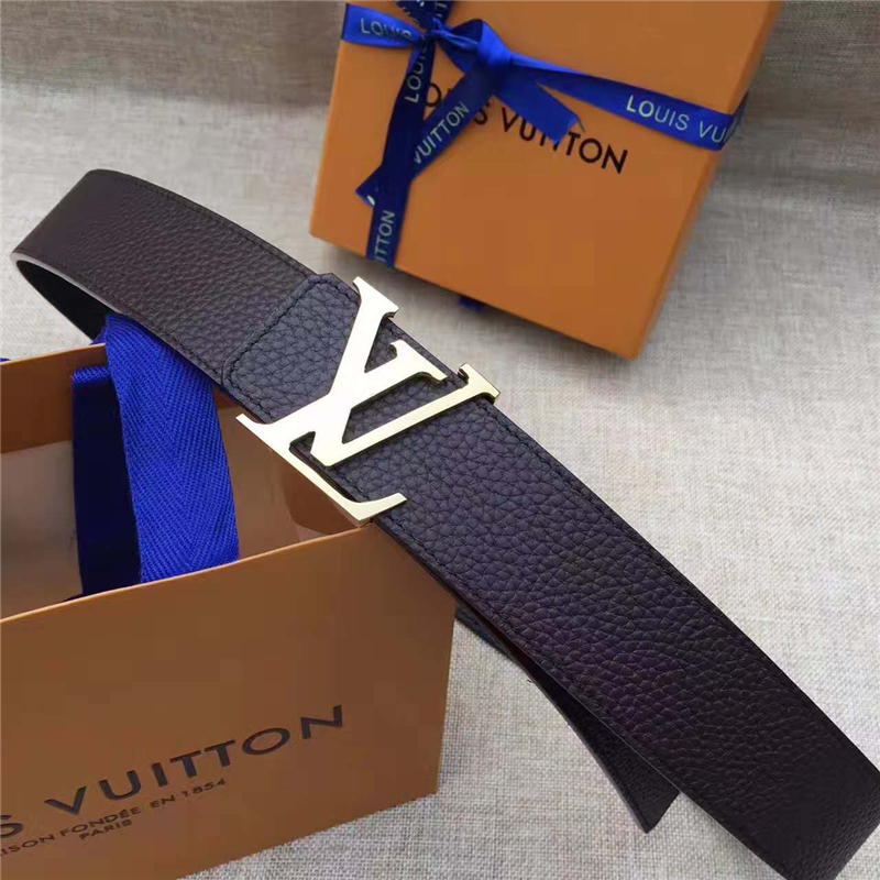 LV皮帶 原單品質 專柜新包裝 進口牛皮 手工縫線 雙面可用 深棕色