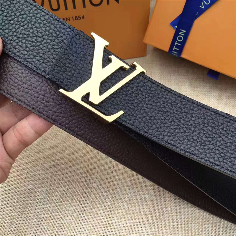 LV皮帶 原單品質 專柜新包裝 進口牛皮 手工縫線 雙面可用 深棕色