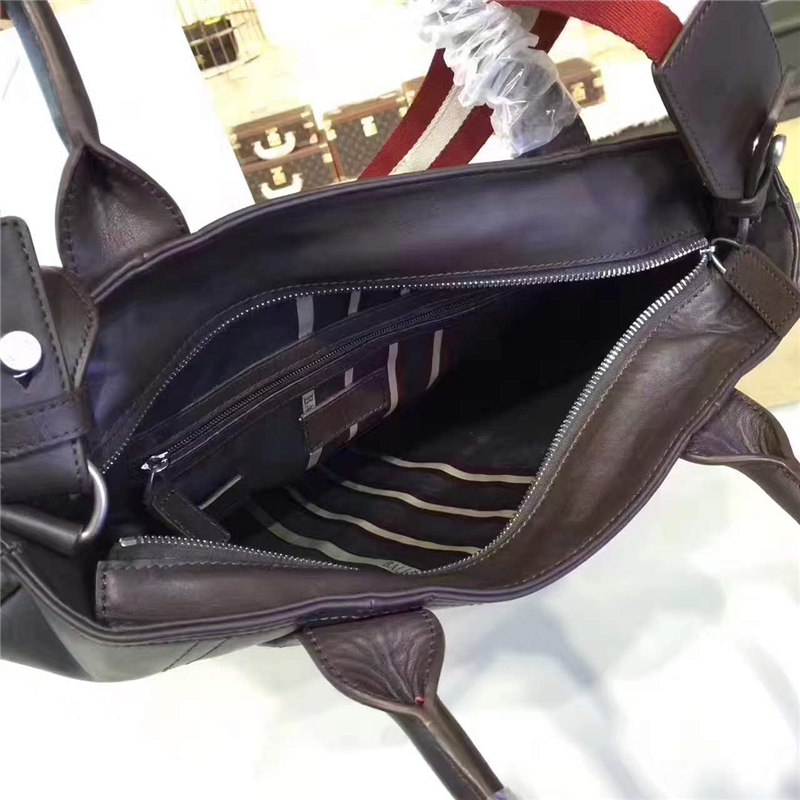 BALLY歐洲裝柜新款 進口牛皮 休閑牛皮手提單肩斜挎包包 啡色