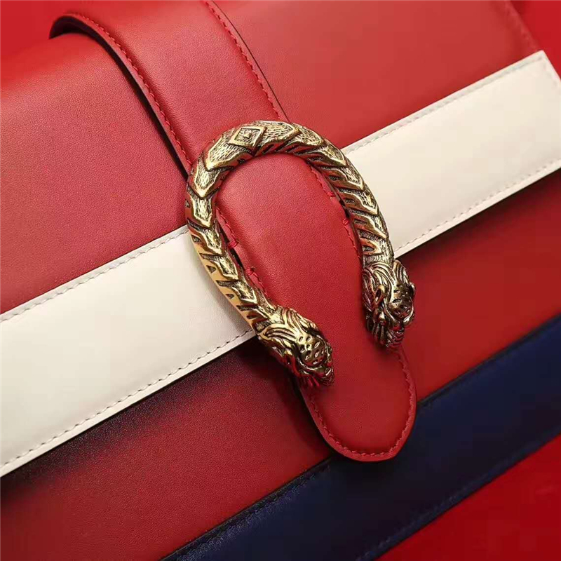 GUCCI 2017秋冬女士手袋 dionysus 真皮手袋 竹節提手 紅色