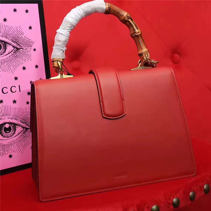 GUCCI 2017秋冬女士手袋 dionysus 真皮手袋 竹節提手 紅色