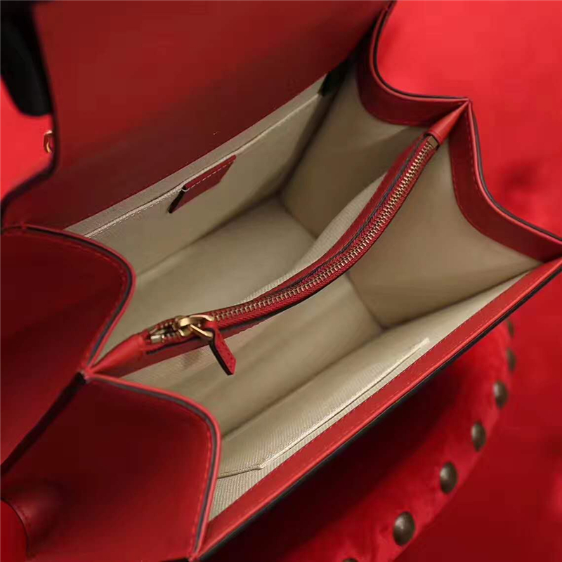 GUCCI 2017秋冬女士手袋 dionysus 真皮手袋 竹節提手 紅色