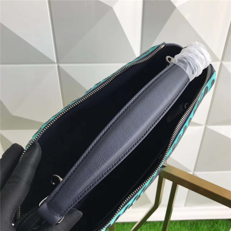 8785 FENDI 芬迪 小牛皮時裝秀款 水波紋 手提斜跨肩包 綠色