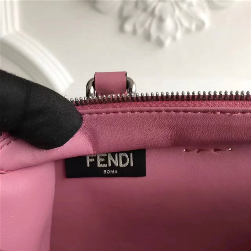 279 FENDI 芬迪 迷你柔軟小牛皮 購物包 彩色毛邊 軟羊革襯里 粉色