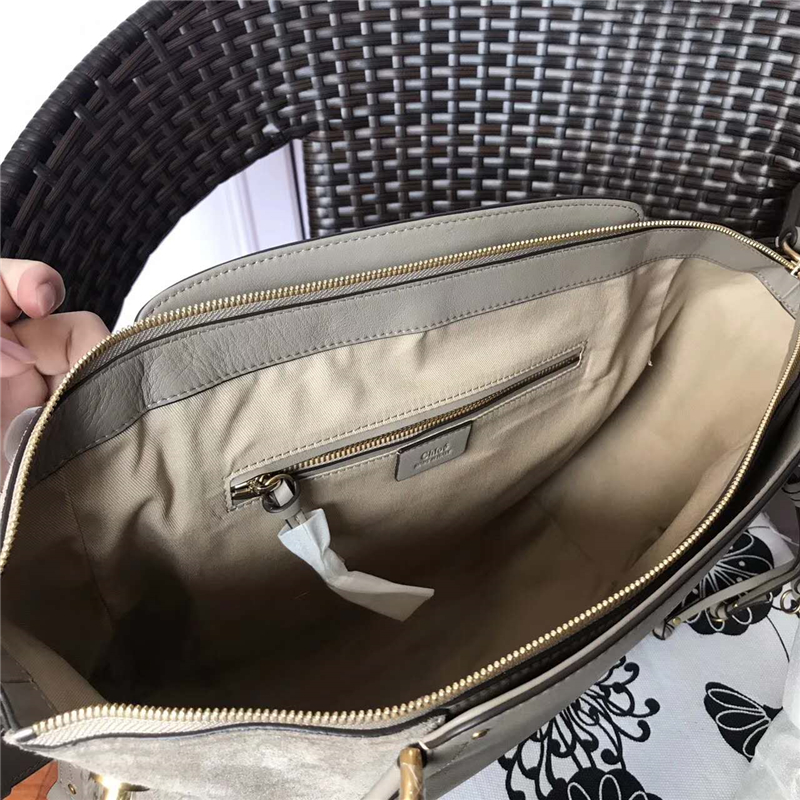 Chloe 珂洛伊 Owen Bag系列 進口牛皮 拼皮單肩斜挎包 Chloe餃子包 大象灰