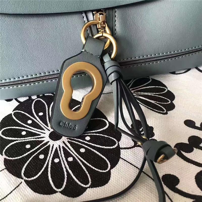 5655 Chloe 珂洛伊 Owen系列 金色鎖扣 進(jìn)口牛皮 拼皮翻蓋包 薄荷綠