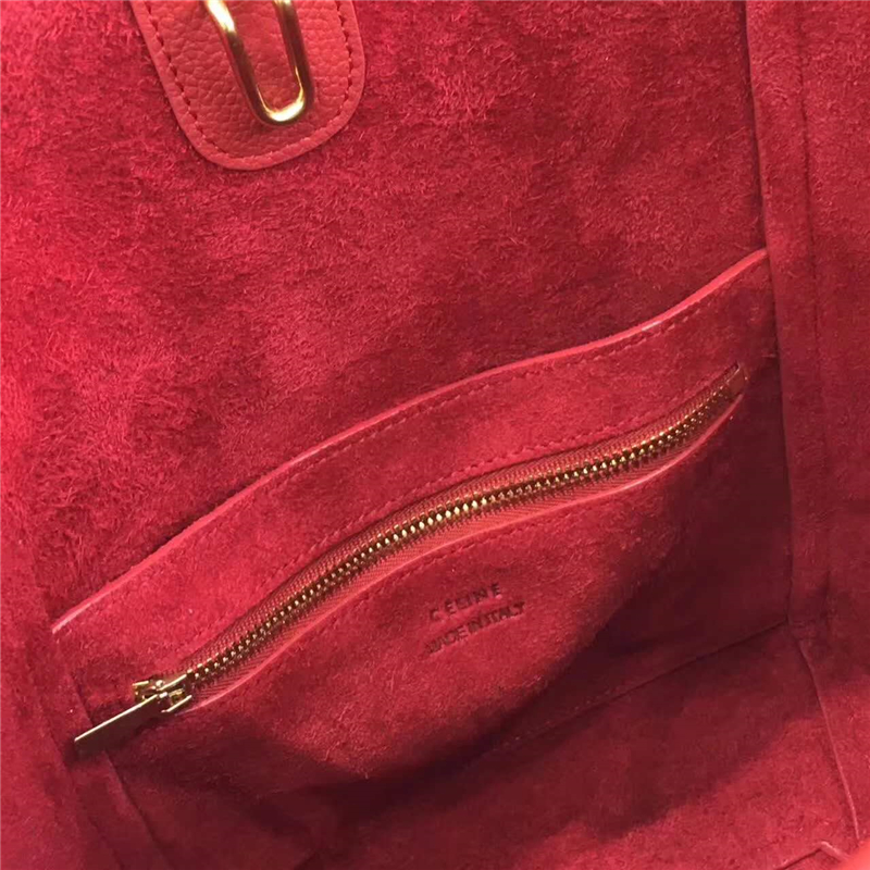 Celine 賽琳 Seau Sangle 真皮荔枝紋 寬肩帶 Sangle水桶包 紅色