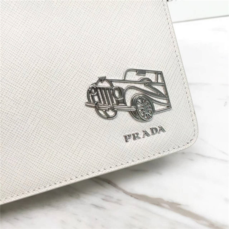 2VF056 Prada普拉達(dá) 新款車仔 原廠皮 男士 手拿包 白色