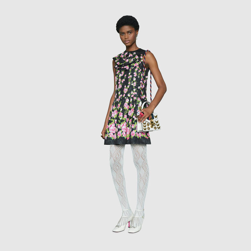 470270 GUCCI Sylvie 系列 動物造型鉚釘 皮革 迷你手袋 白色