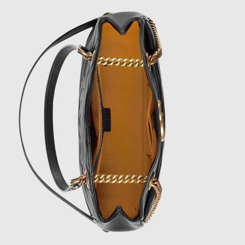 443501 GUCCI GG Marmont系列 絎縫 皮革 購物袋 黑色