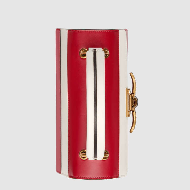 476541 GUCCI Queen Margaret 系列 皮革 手提包 芙蓉紅和白色