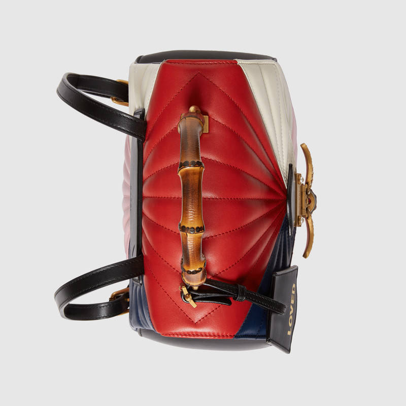 476664 GUCCI Queen Margaret 系列 絎縫皮革 手提雙肩包 彩色豎款