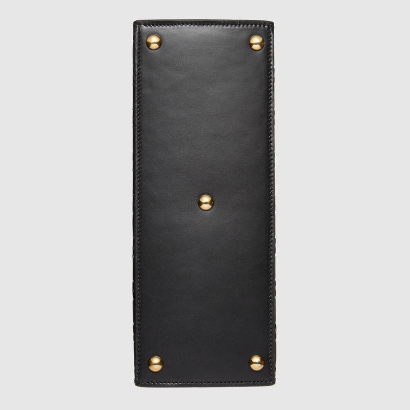 453188 Padlock 系列 Gucci Signature 皮革 手提包 黑色