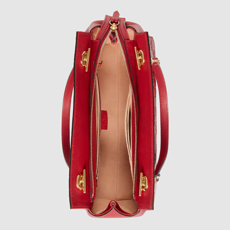 453773 Gucci Signature 柔軟質地 皮革 手提肩背包 芙蓉紅