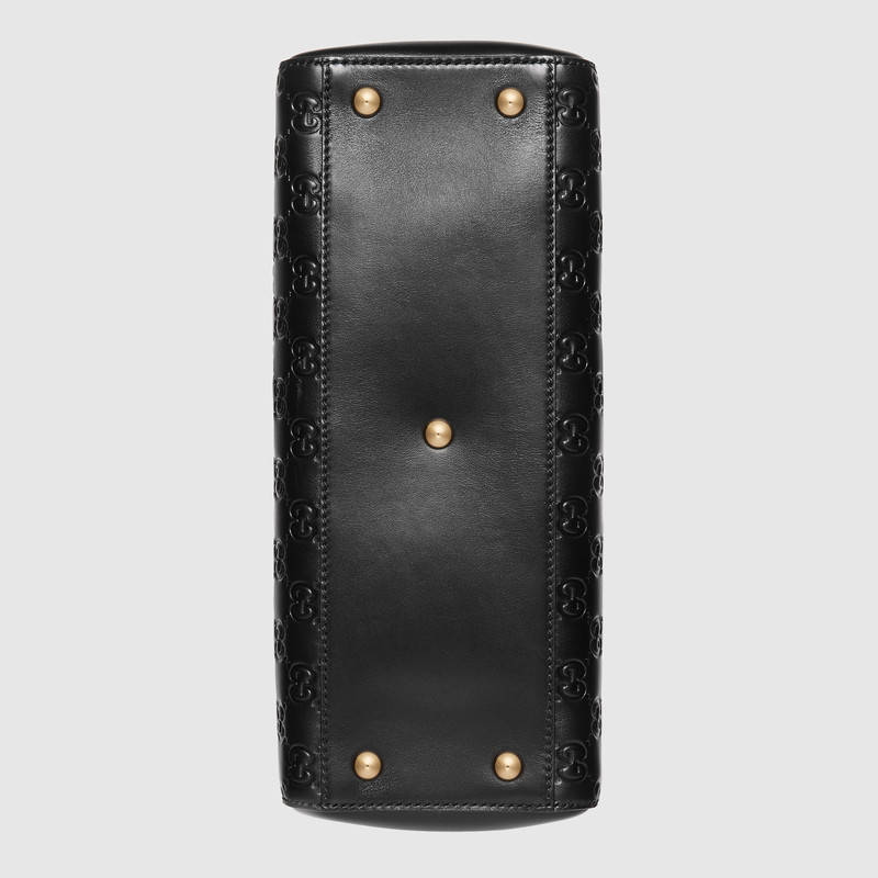 453773 Gucci Signature 柔軟質地 皮革 手提肩背包 黑色