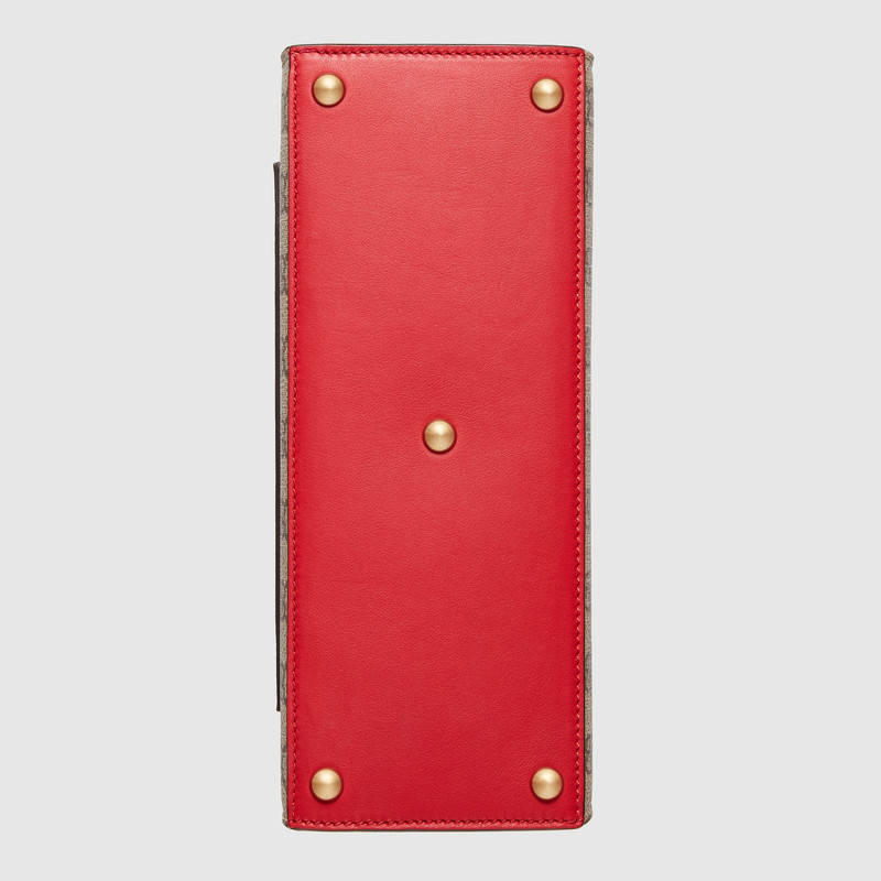 453188 Padlock 系列 GG Supreme高級人造帆布 手提包 紅配玫紅