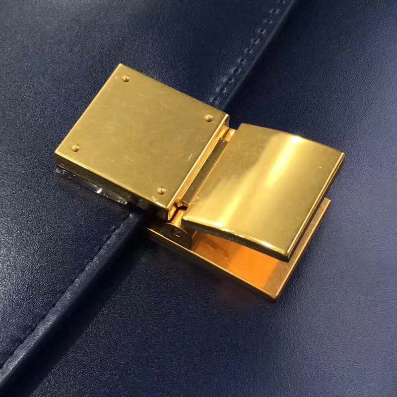 賽琳Celine box女包 賽琳豆腐包 Celine CLASSIC中號 單肩斜挎包 藏藍色