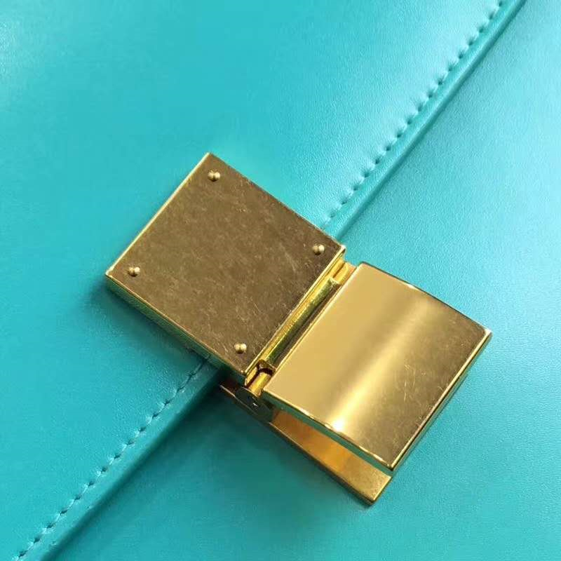賽琳Celine box女包 賽琳豆腐包 Celine CLASSIC中號 單肩斜挎包 蒂芙尼藍