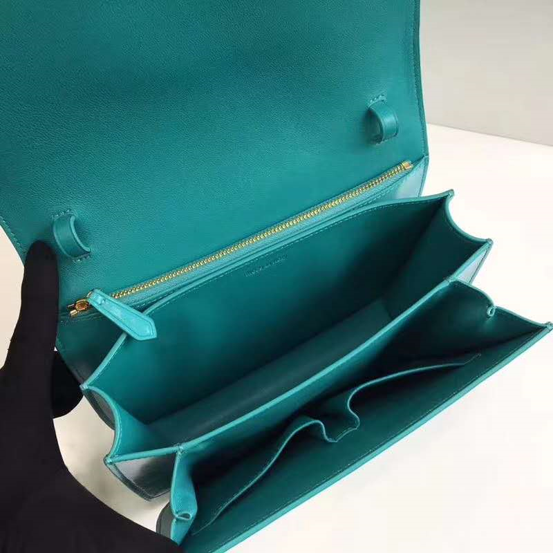 賽琳Celine box女包 賽琳豆腐包 Celine CLASSIC中號 單肩斜挎包 蒂芙尼藍