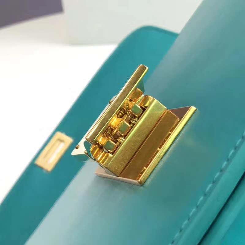 賽琳Celine box女包 賽琳豆腐包 Celine CLASSIC中號 單肩斜挎包 蒂芙尼藍