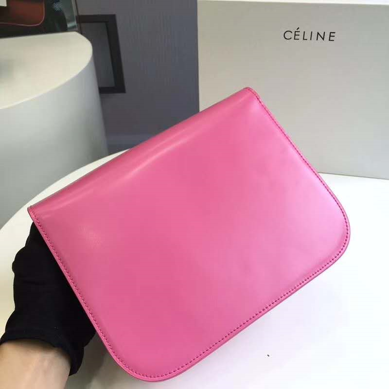 賽琳Celine box女包 賽琳豆腐包 Celine CLASSIC中號 單肩斜挎包 玫紅色賽琳Celine box女包 賽琳豆腐包 Celine CLASSIC中號 單肩斜挎包 玫紅色