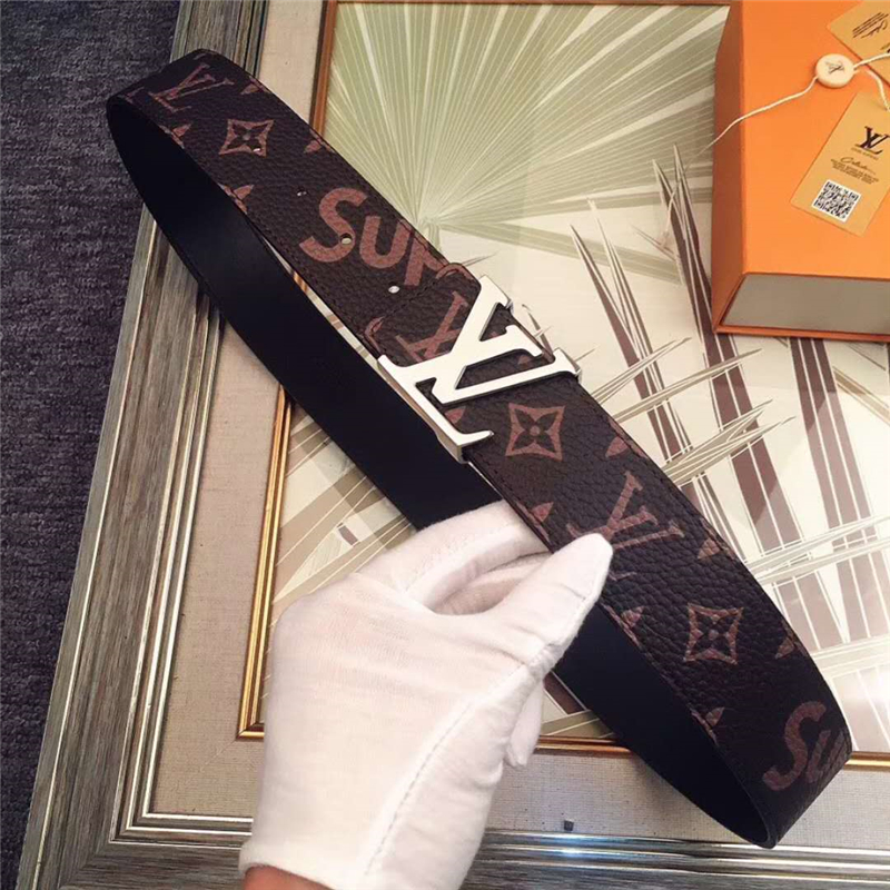 MP015 路易威登 Lv與Spreme聯名款 原單品質 進口頭層皮 荔枝紋 咖啡銀扣