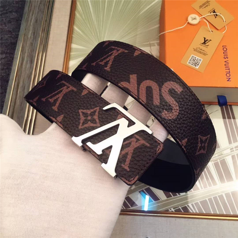 MP015 路易威登 Lv與Spreme聯名款 原單品質 進口頭層皮 荔枝紋 咖啡銀扣