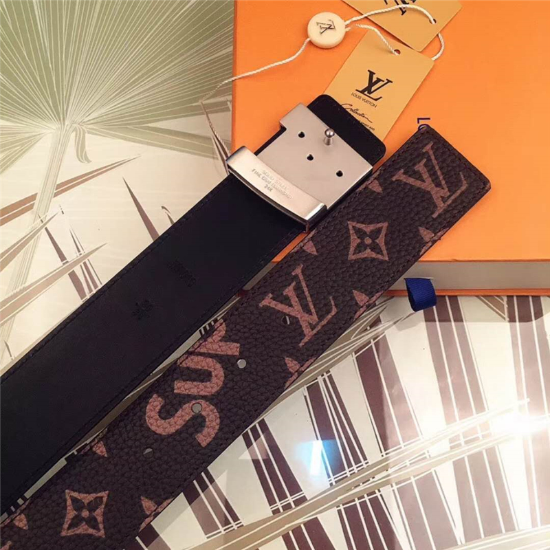 MP015 路易威登 Lv與Spreme聯名款 原單品質 進口頭層皮 荔枝紋 咖啡銀扣