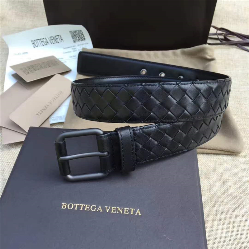 BV寶緹嘉 手工編織皮帶 2017新款 低調奢華 針扣休閑皮帶