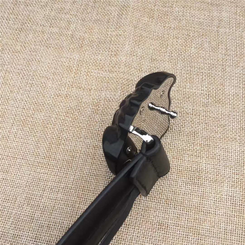 Versace 范思哲 2017新款皮帶 美杜莎扣頭 光滑皮 男士腰帶 黑色