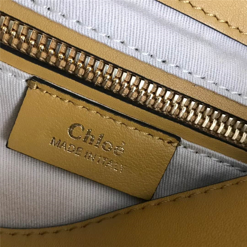 Chloe 珂洛伊 Faye backpack 牛皮配磨砂皮 圓環鏈條 大號雙肩包 姜黃色