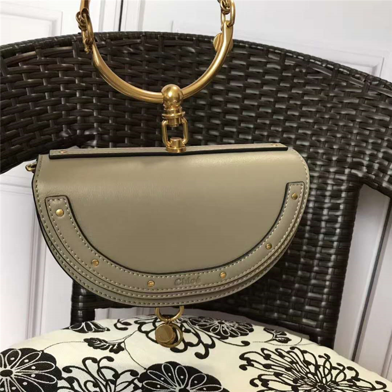 法國Chloe Chloe半月包 克洛伊女包 Chloe鉸子包 牛皮女包 灰色