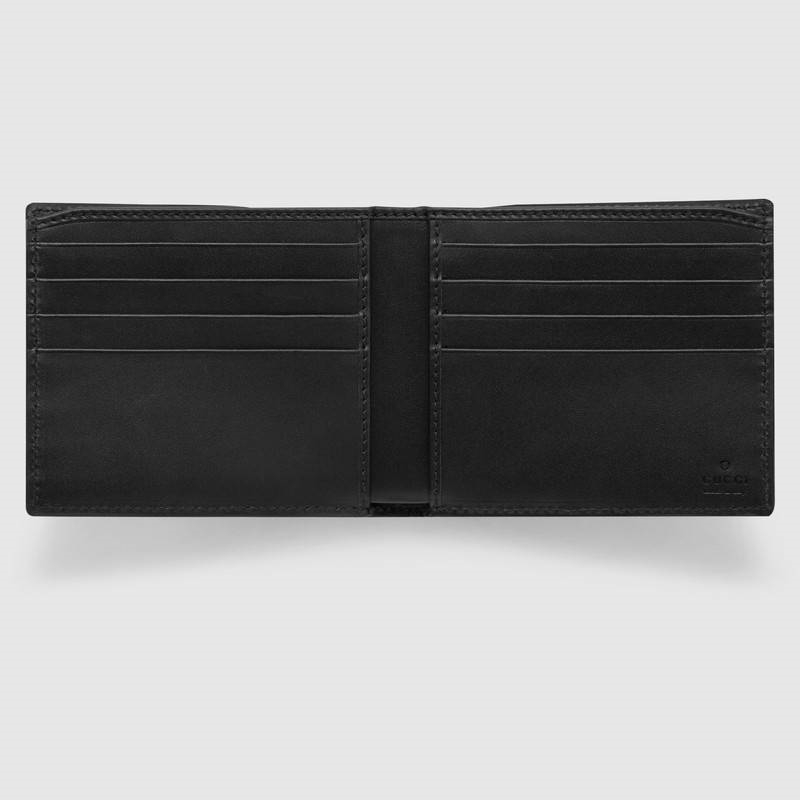 GUCCI錢包 GUCCI錢夾 人造帆布錢包 男士短款錢包 時尚休閑錢包 烏木色