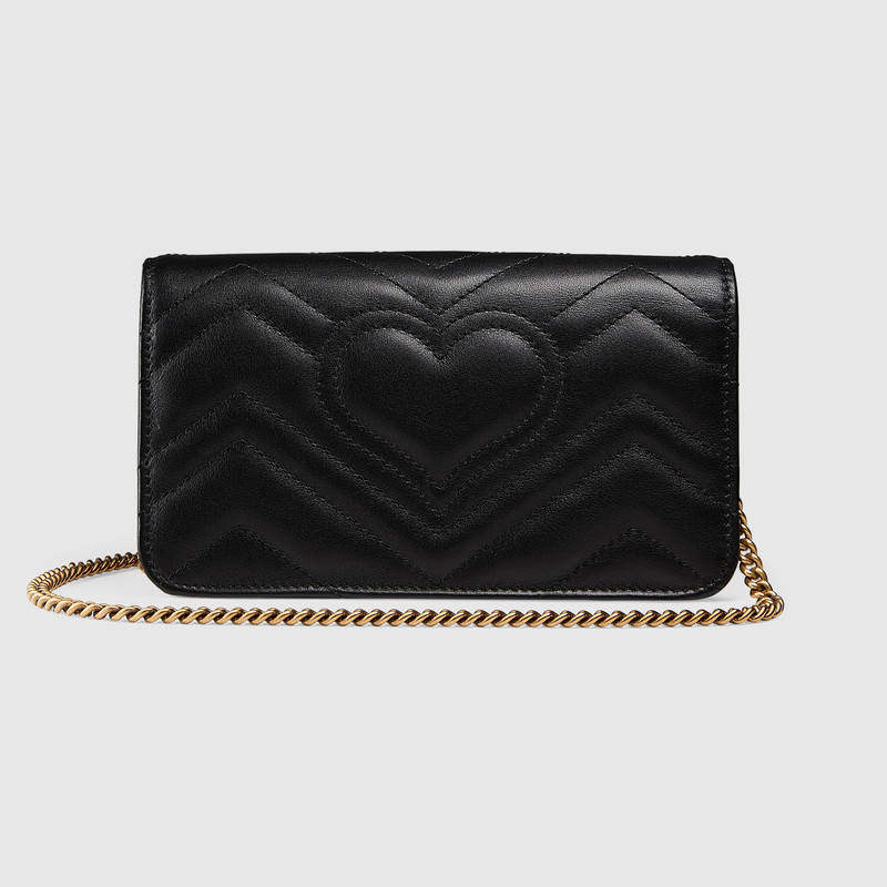 488426 GUCCI GG Marmont系列動物造型鉚釘 絎縫皮革 雙G標(biāo)志 迷你 鏈條肩背包