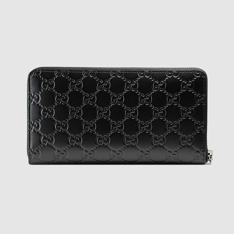 Gucci錢包 Gucci長款錢包 古馳男包 卡夾 Signature真皮包 黑色
