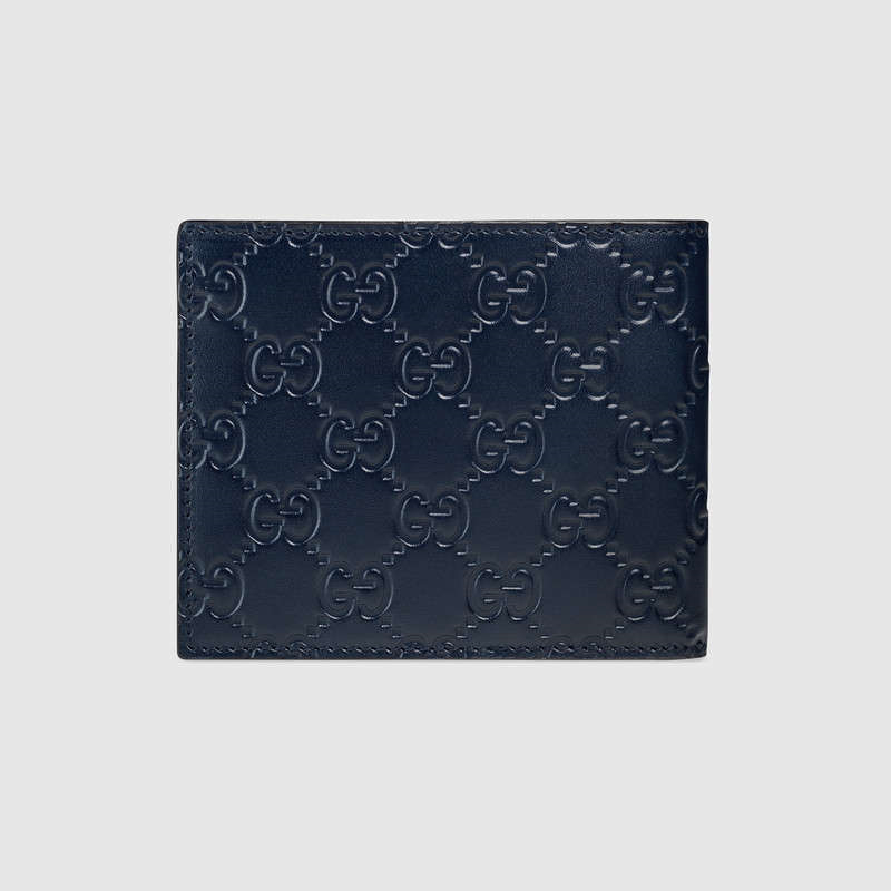 Gucci雙折錢包 Gucci短款錢包 古馳男包 錢夾 Signature皮革錢包 黑色