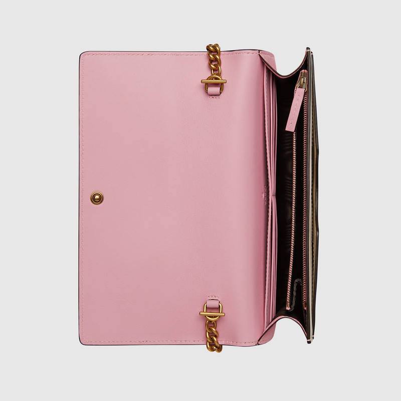 476079 GUCCI Queen Margaret 系列 皮革 迷你 鏈條手袋 白色配淺粉