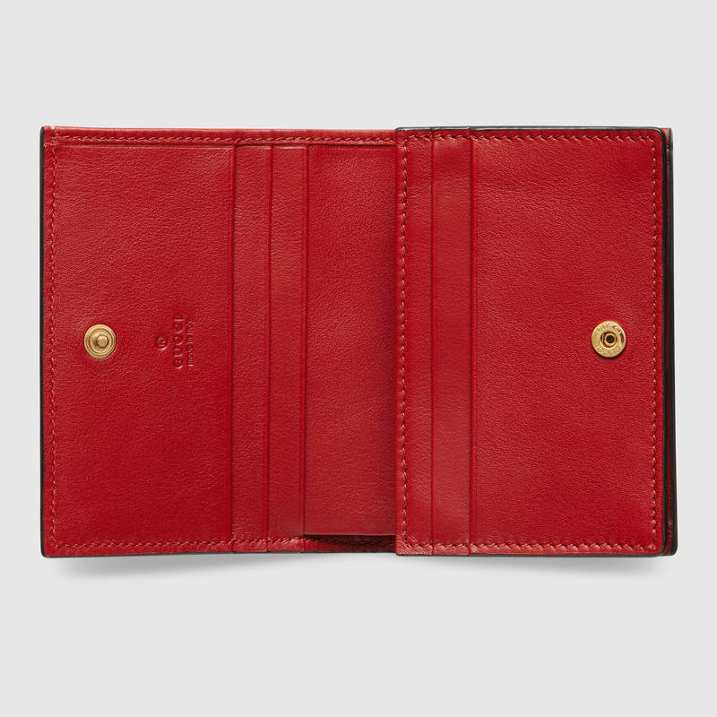 476412 GUCCI 彩虹 GG Supreme高級(jí)人造帆布 卡片夾